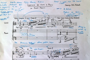 Responding to Holmes' recording of 'Capriccio'-my working score.