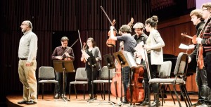 Micahel Alec Rose presenting the whole crew in Turner Recital Hall (Photo David Gorton)